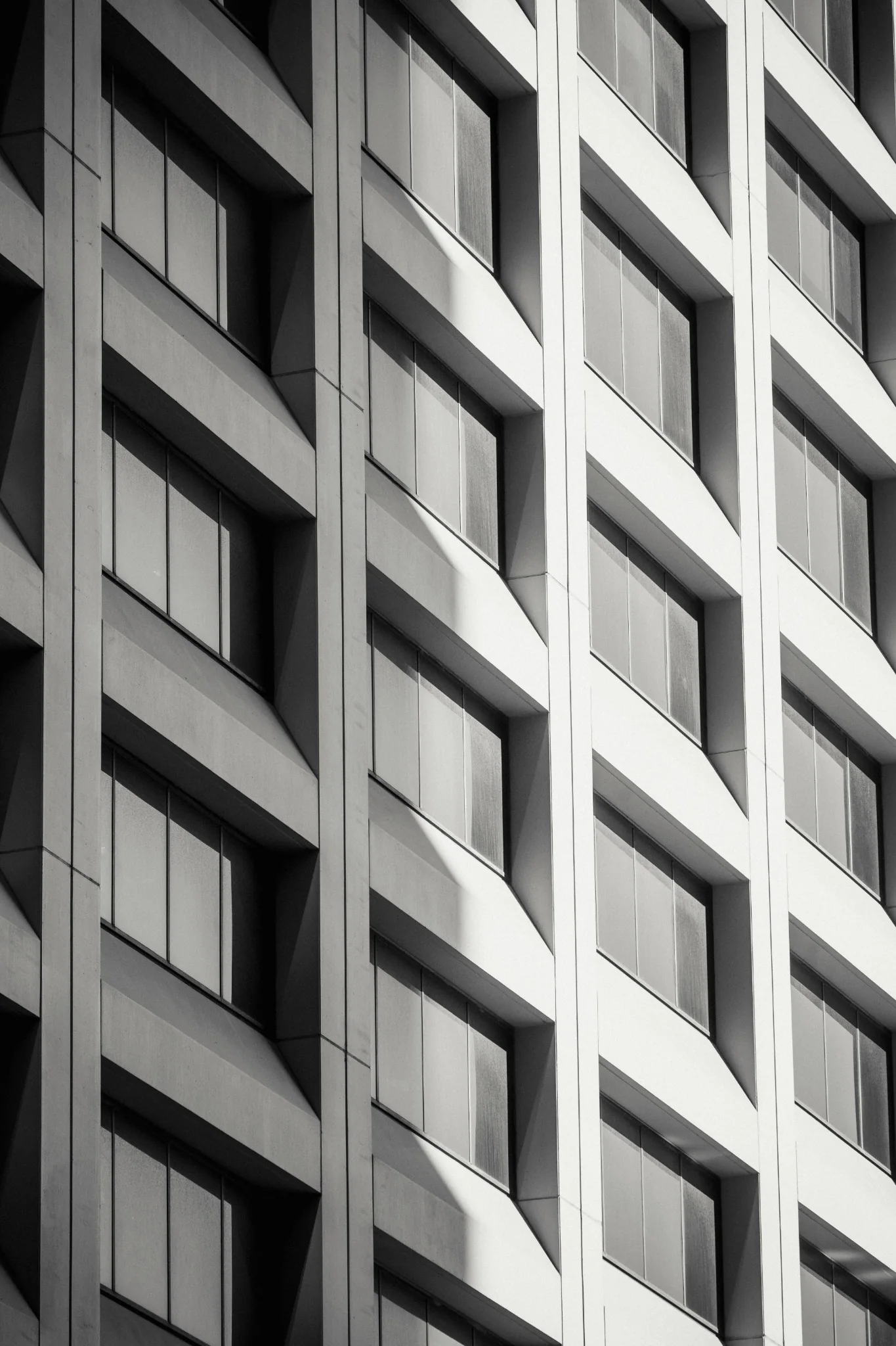 Black and white architectural facade