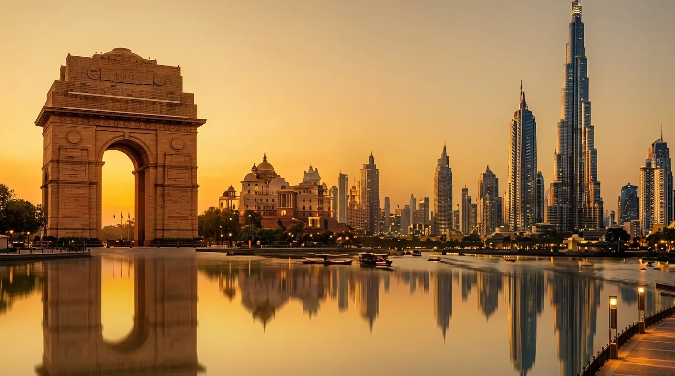 India Gate and the Dubai skyline, the India and GCC corridor